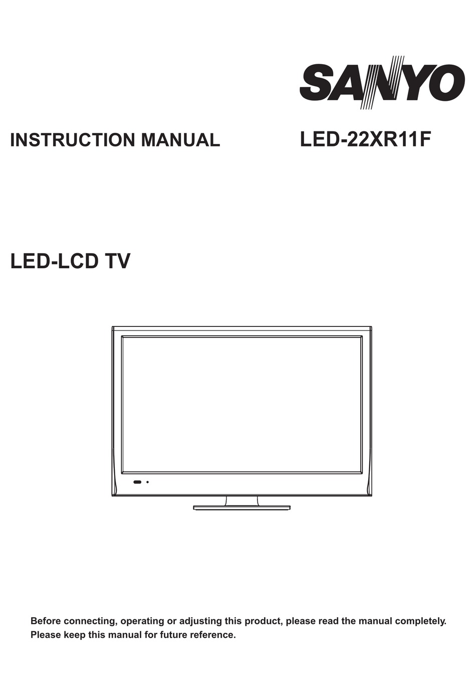 SANYO LED-22XR11F INSTRUCTION MANUAL Pdf Download | ManualsLib