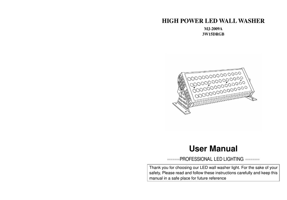 MJ LED LIGHTNING MJ2009A USER MANUAL Pdf Download ManualsLib