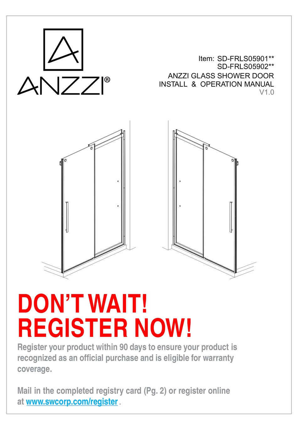 ANZZI SDFRLS05901 SERIES INSTALL & OPERATION MANUAL Pdf Download