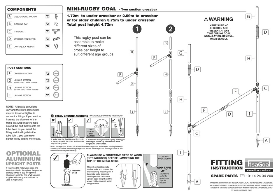 ITSAGOAL MINIRUGBY GOAL FITTING INSTRUCTION Pdf Download ManualsLib