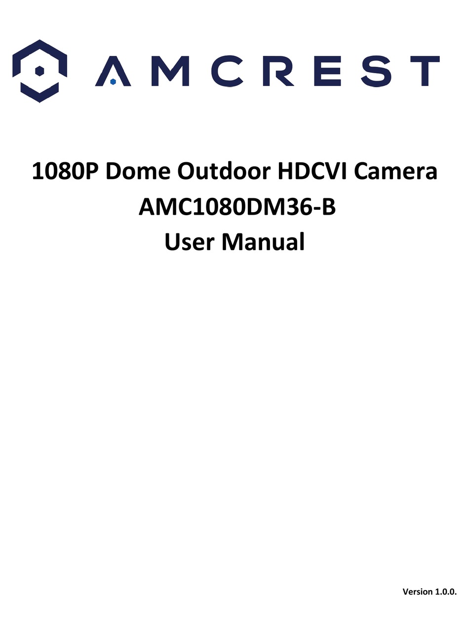 AMCREST AMC1080DM36B USER MANUAL Pdf Download ManualsLib