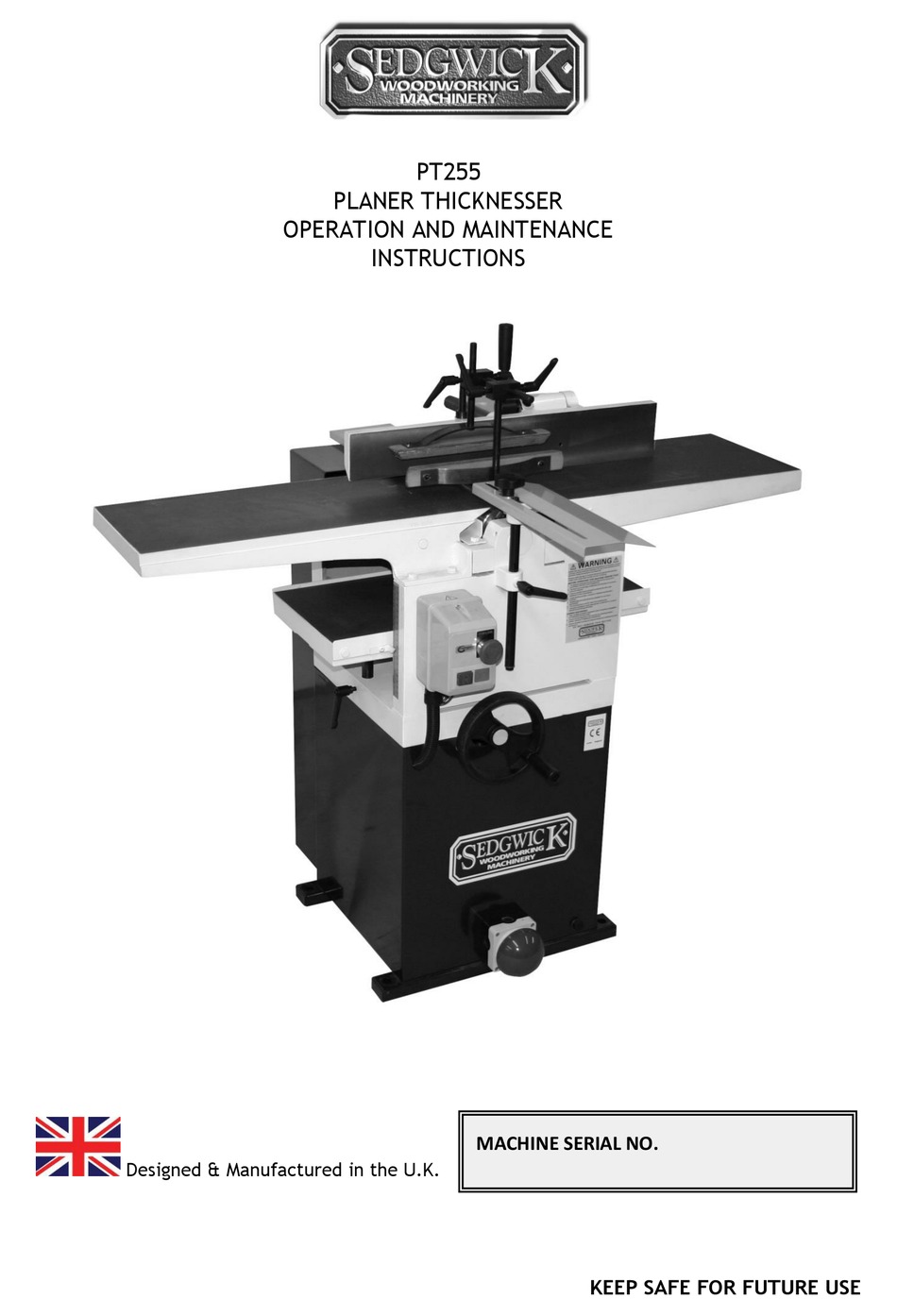 SEDGWICK PT255 ADDITIONAL INSTALLATION, OPERATION AND MAINTENANCE