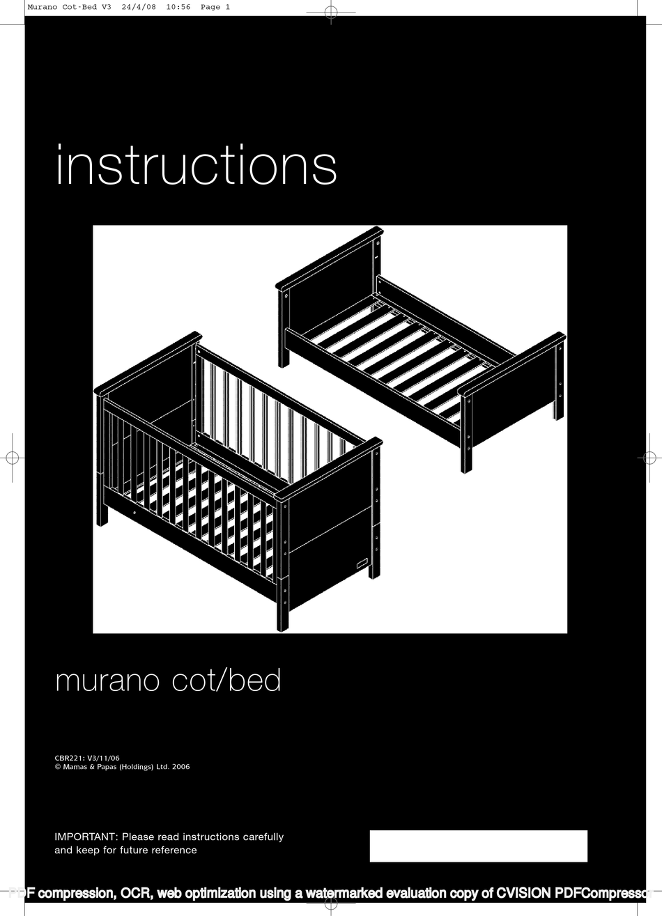 MAMAS & PAPAS MURANO COT INSTRUCTIONS MANUAL Pdf Download ManualsLib