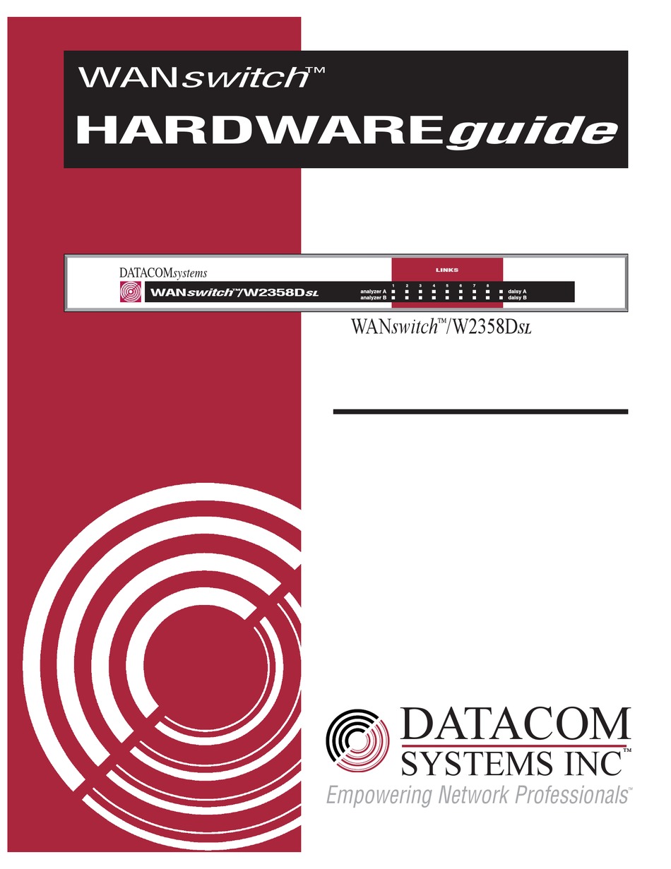 DATACOM SYSTEMS WANSWITCH W2358DSL HARDWARE MANUAL Pdf Download 