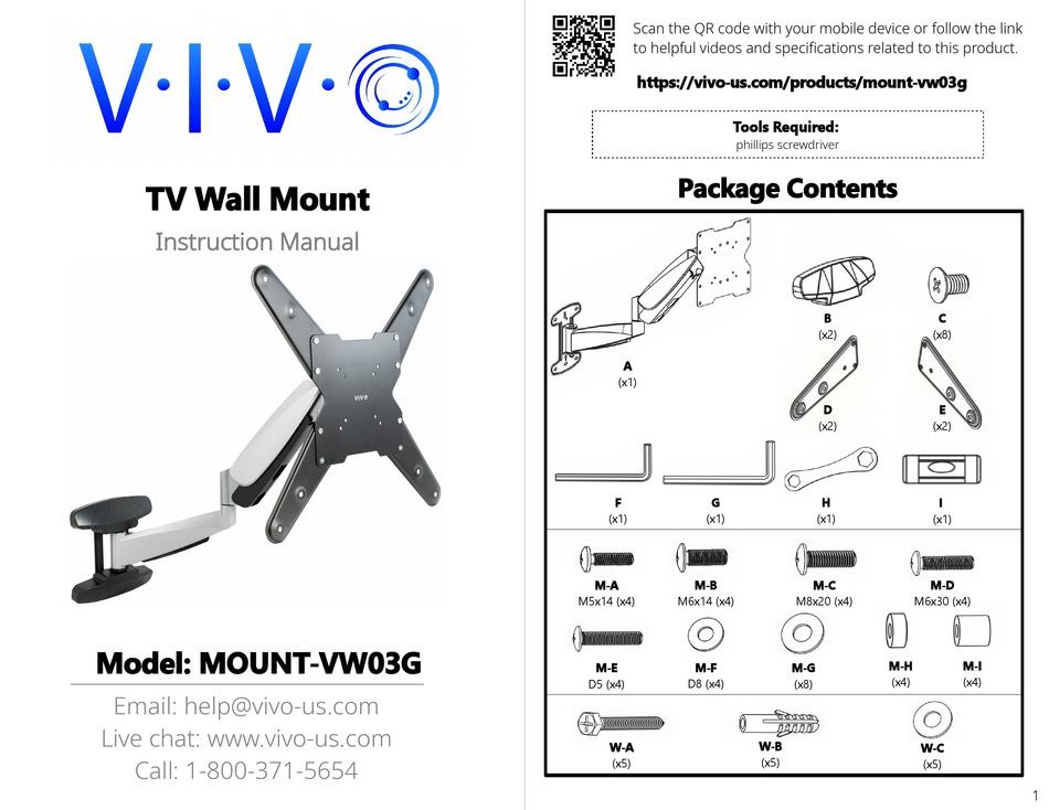 VIVO MOUNTVW03G INSTRUCTION MANUAL Pdf Download ManualsLib