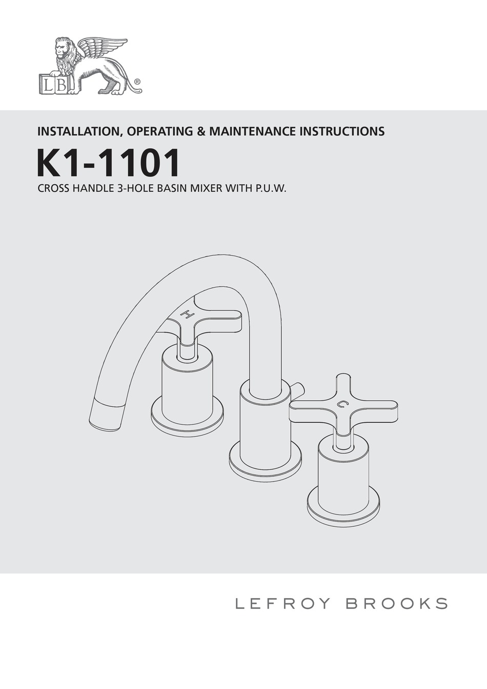 LEFROY BROOKS K11101 INSTALLATION, OPERATING, & MAINTENANCE INSTRUCTIONS Pdf Download ManualsLib