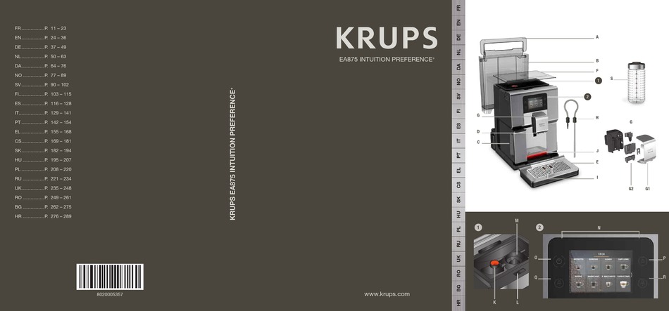 Krups intuition preference. Krups ea 875. krups ea80 схема.