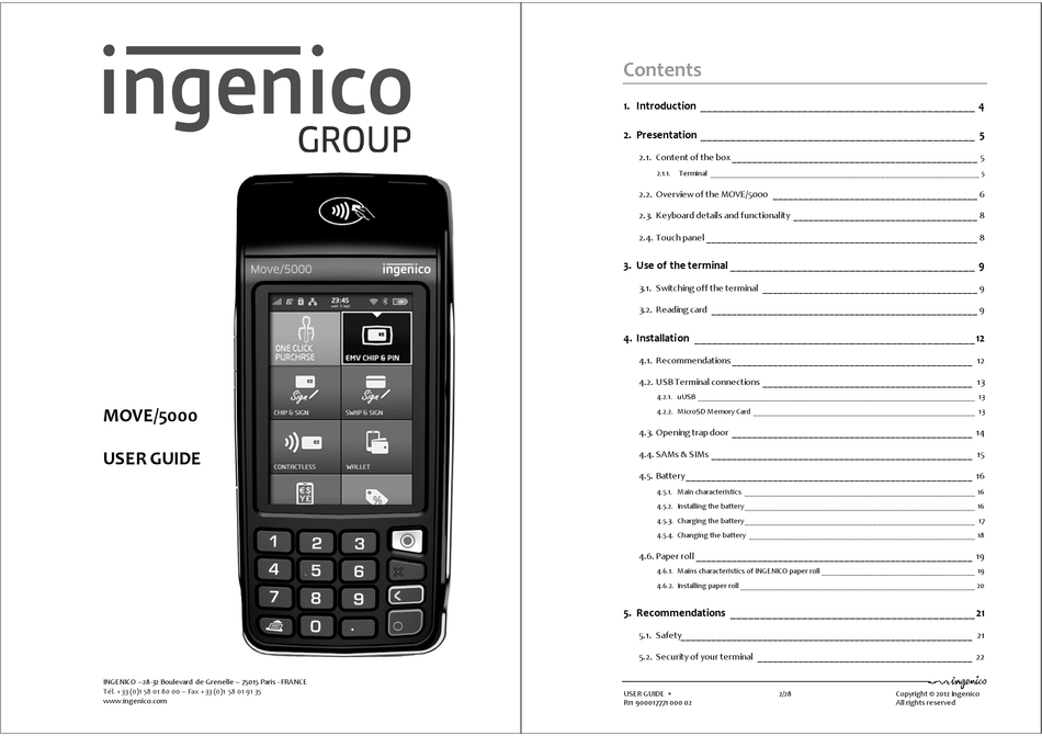 INGENICO GROUP MOVE/5000 USER MANUAL Pdf Download | ManualsLib