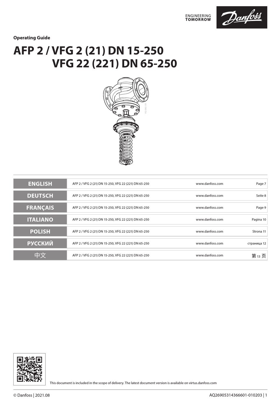 DANFOSS AFP 2/VFG 2 OPERATING MANUAL Pdf Download | ManualsLib