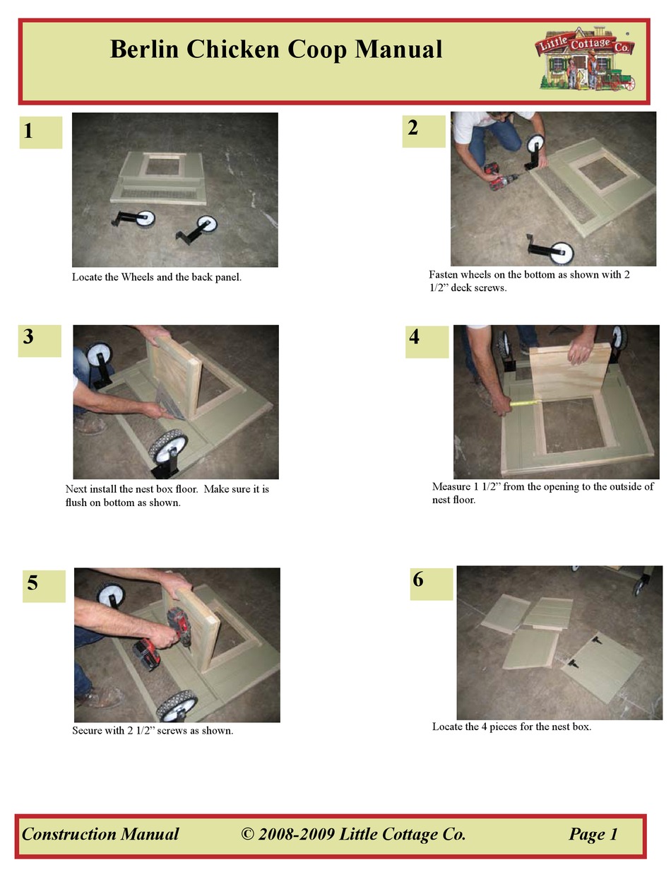 LITTLE COTTAGE BERLIN CHICKEN COOP CONSTRUCTION MANUAL Pdf Download ManualsLib