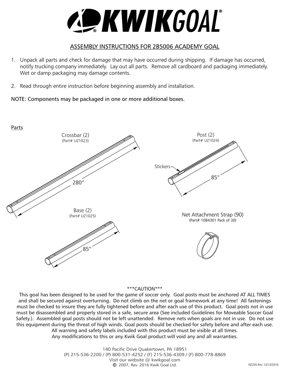 kwik-goal-academy-goal-2b5006-assembly-instructions-manual-pdf-download