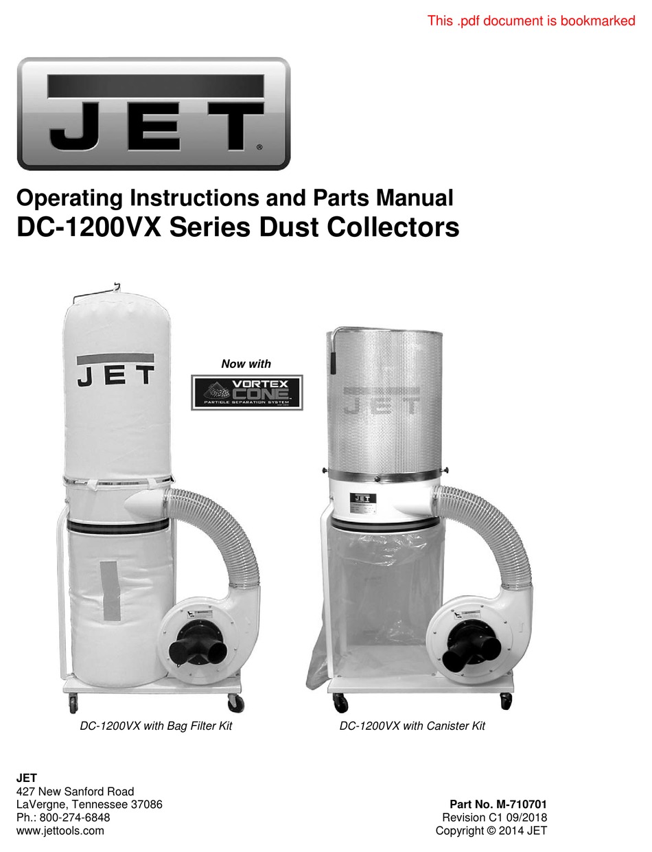 JET DC1200VX SERIES ORIGINAL INSTRUCTIONS MANUAL Pdf Download ManualsLib