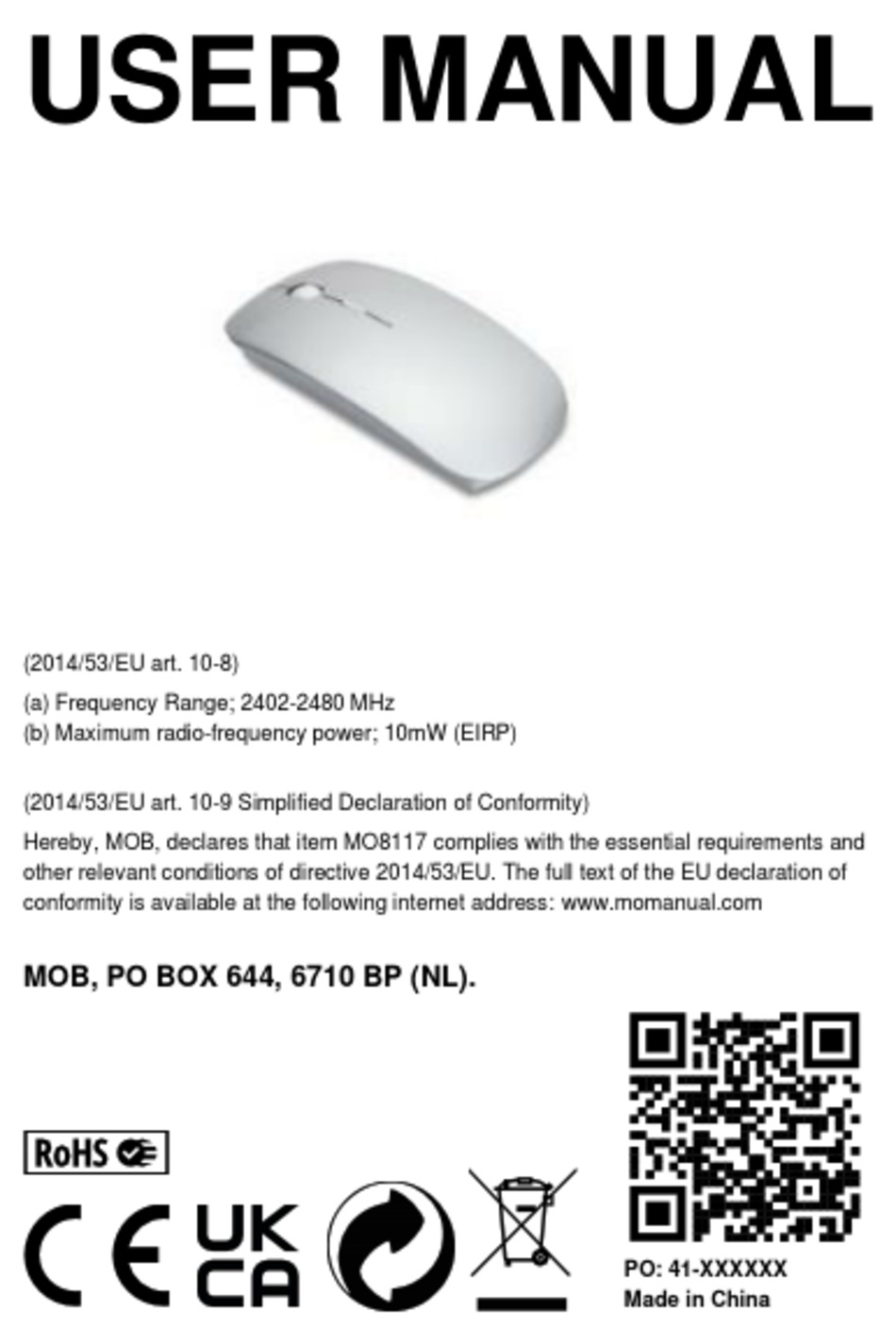 MID OCEAN BRANDS MO8117 USER MANUAL Pdf Download ManualsLib