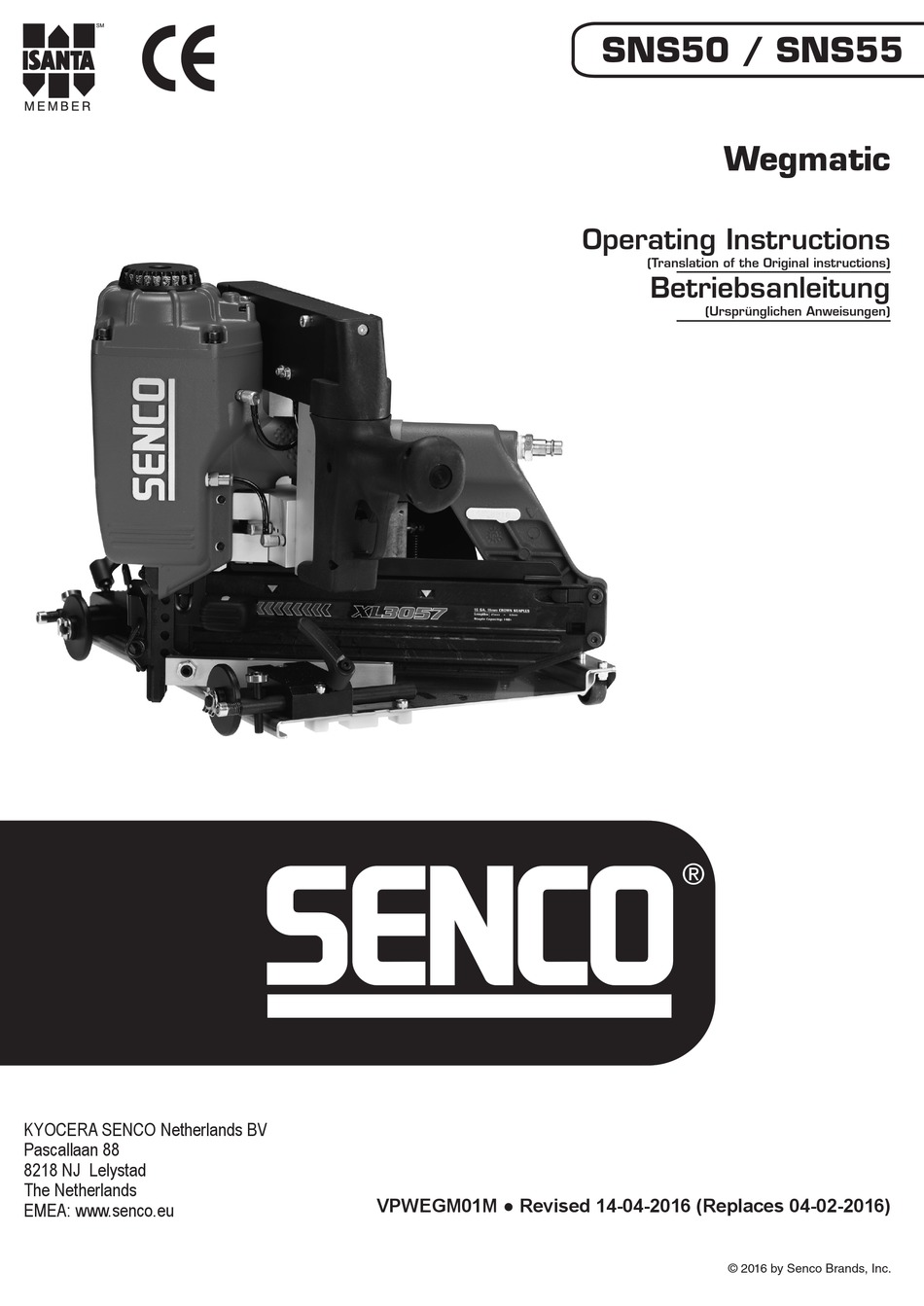 SENCO WEGMATIC SNS55 OPERATING INSTRUCTIONS MANUAL Pdf Download ...