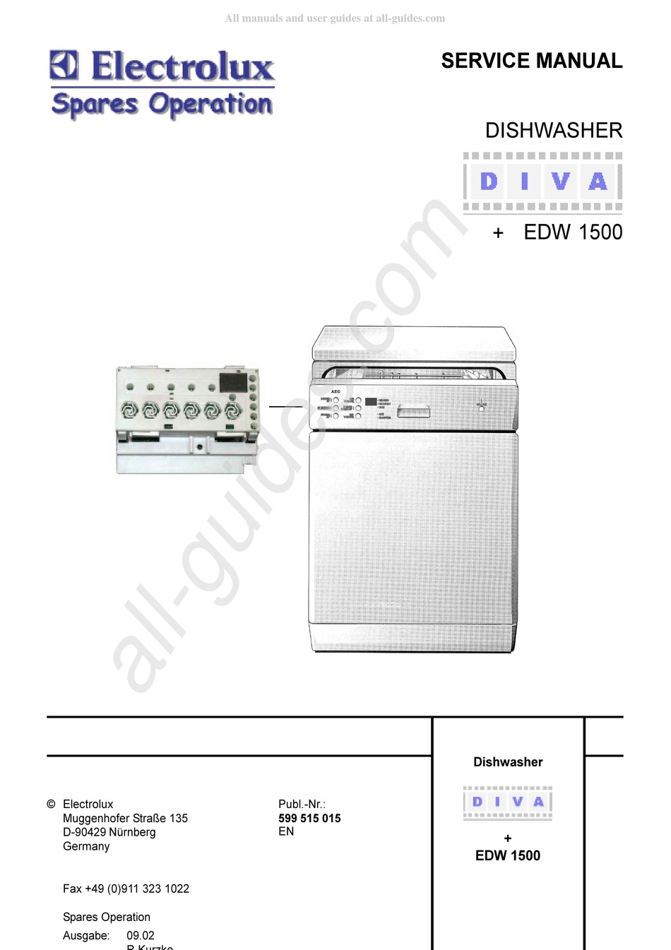 ELECTROLUX DIVA EDW 1500 SERVICE MANUAL Pdf Download ManualsLib