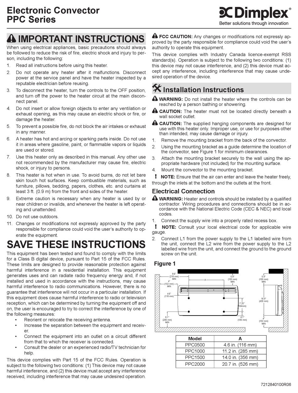 DIMPLEX PPC SERIES MANUAL Pdf Download ManualsLib