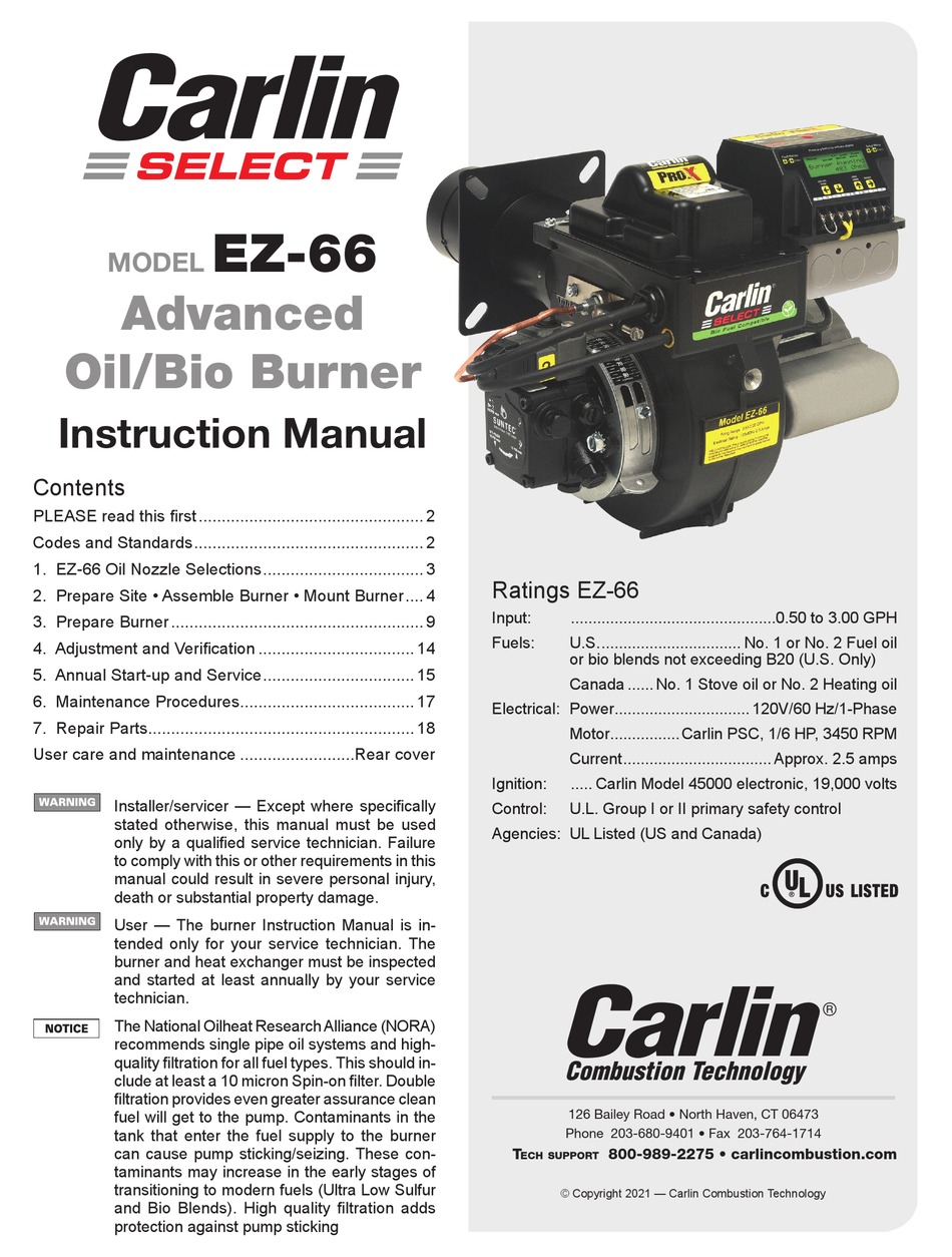 CARLIN EZ66 INSTRUCTION MANUAL Pdf Download ManualsLib