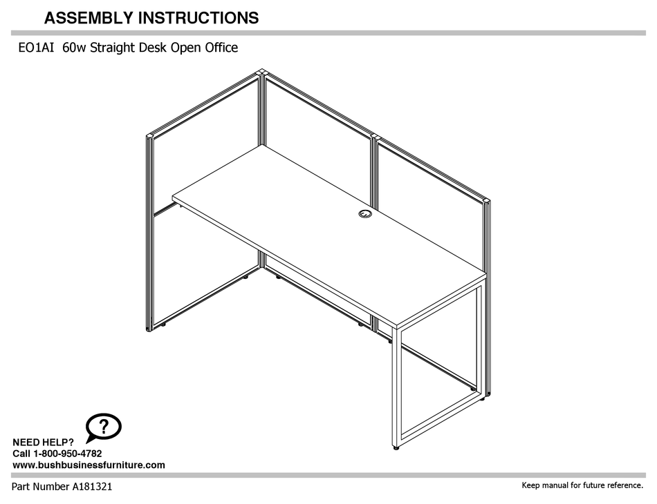 BUSH BUSINESS FURNITURE EO1AI ASSEMBLY INSTRUCTIONS MANUAL Pdf Download