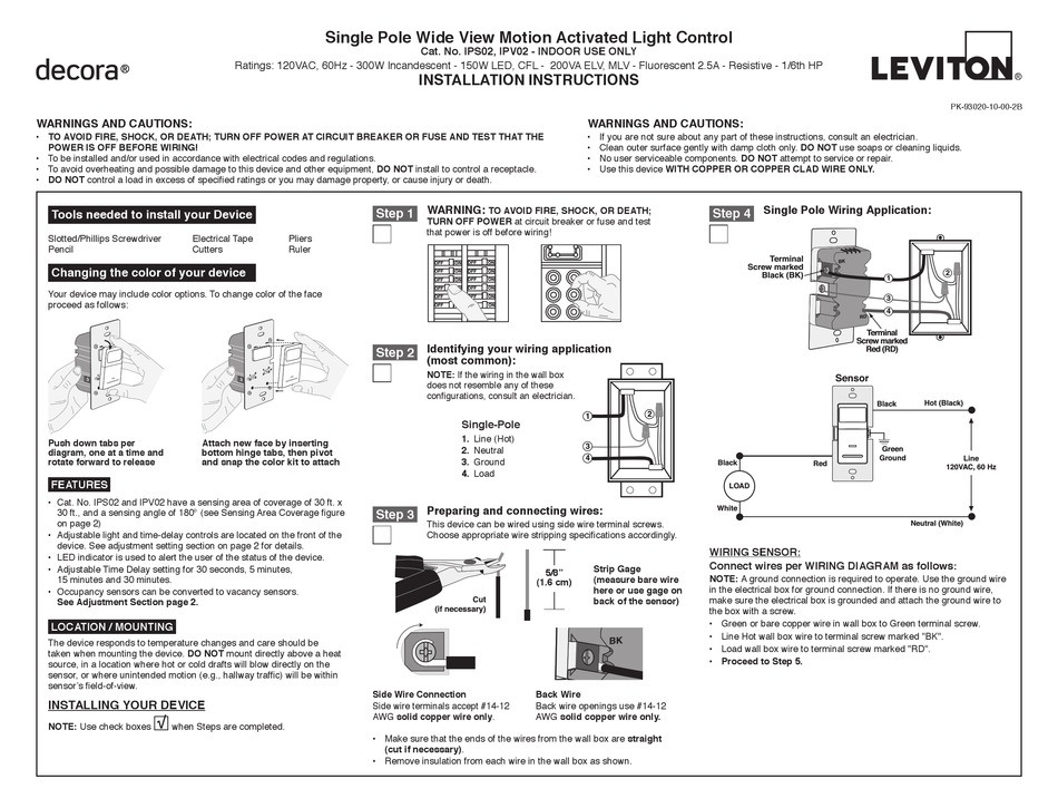 LEVITON DECORA IPS02 INSTALLATION INSTRUCTIONS Pdf Download | ManualsLib