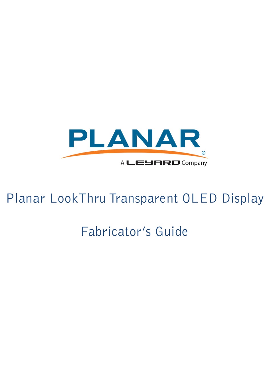 LEYARD PLANAR LOOKTHRU LO55 FABRICATOR’S MANUAL Pdf Download ManualsLib