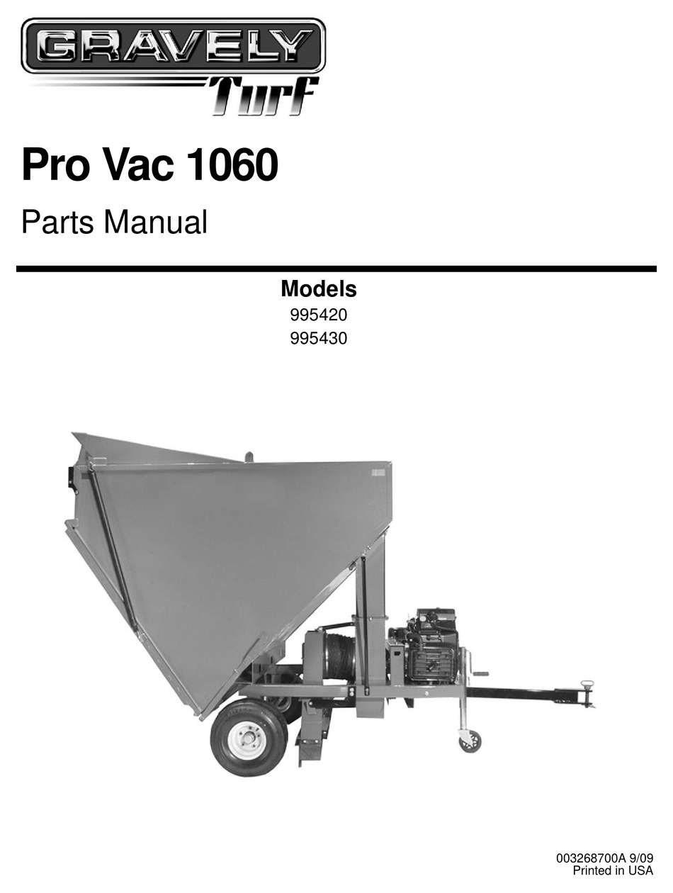 GRAVELY PRO VAC 1060 PARTS MANUAL Pdf Download ManualsLib