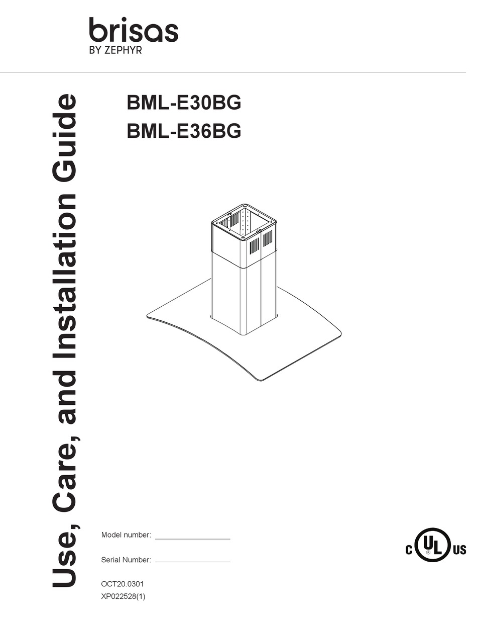 ZEPHYR BRISAS BMLE30BG USE, CARE AND INSTALLATION MANUAL Pdf Download