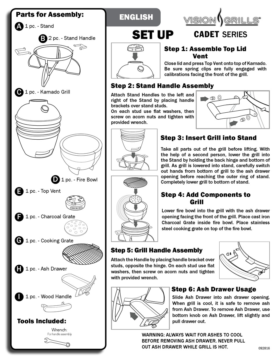 VISION GRILLS CADET SERIES SETUP Pdf Download ManualsLib