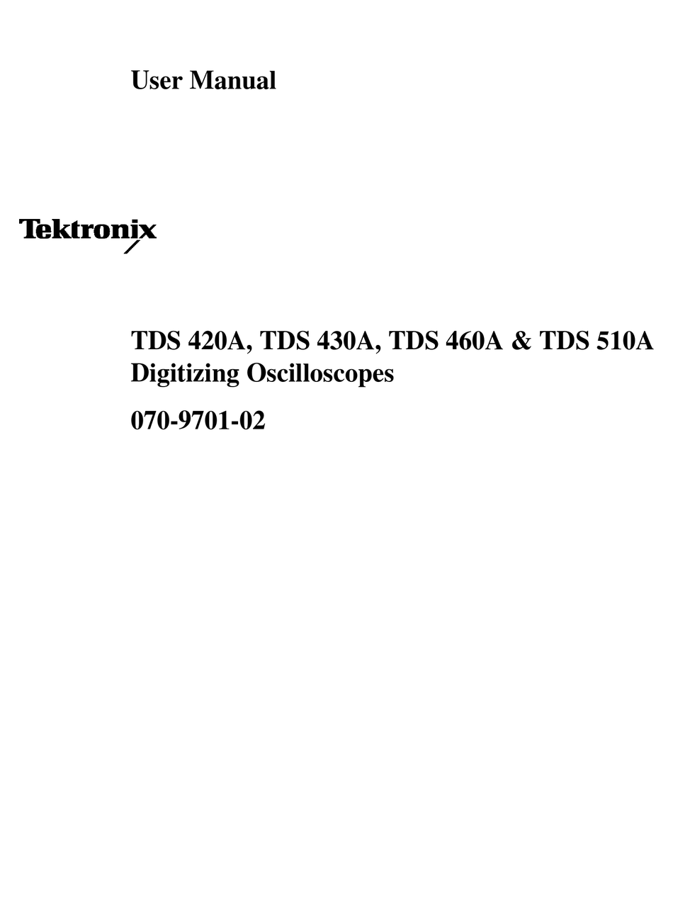 TEKTRONIX TDS 420A USER MANUAL Pdf Download ManualsLib