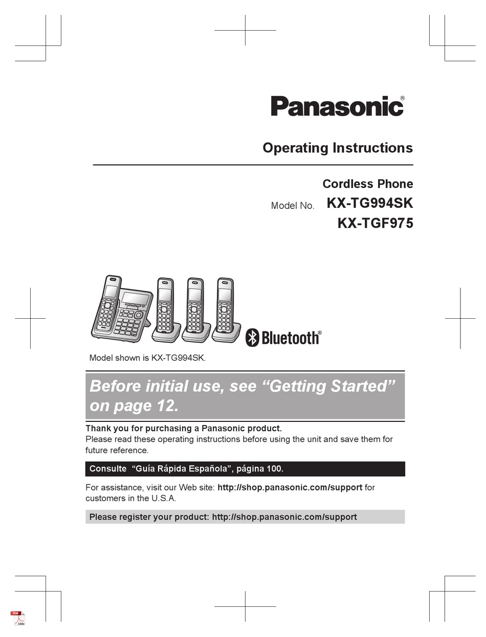 PANASONIC KXTGF970 SERIES OPERATING INSTRUCTIONS MANUAL Pdf Download