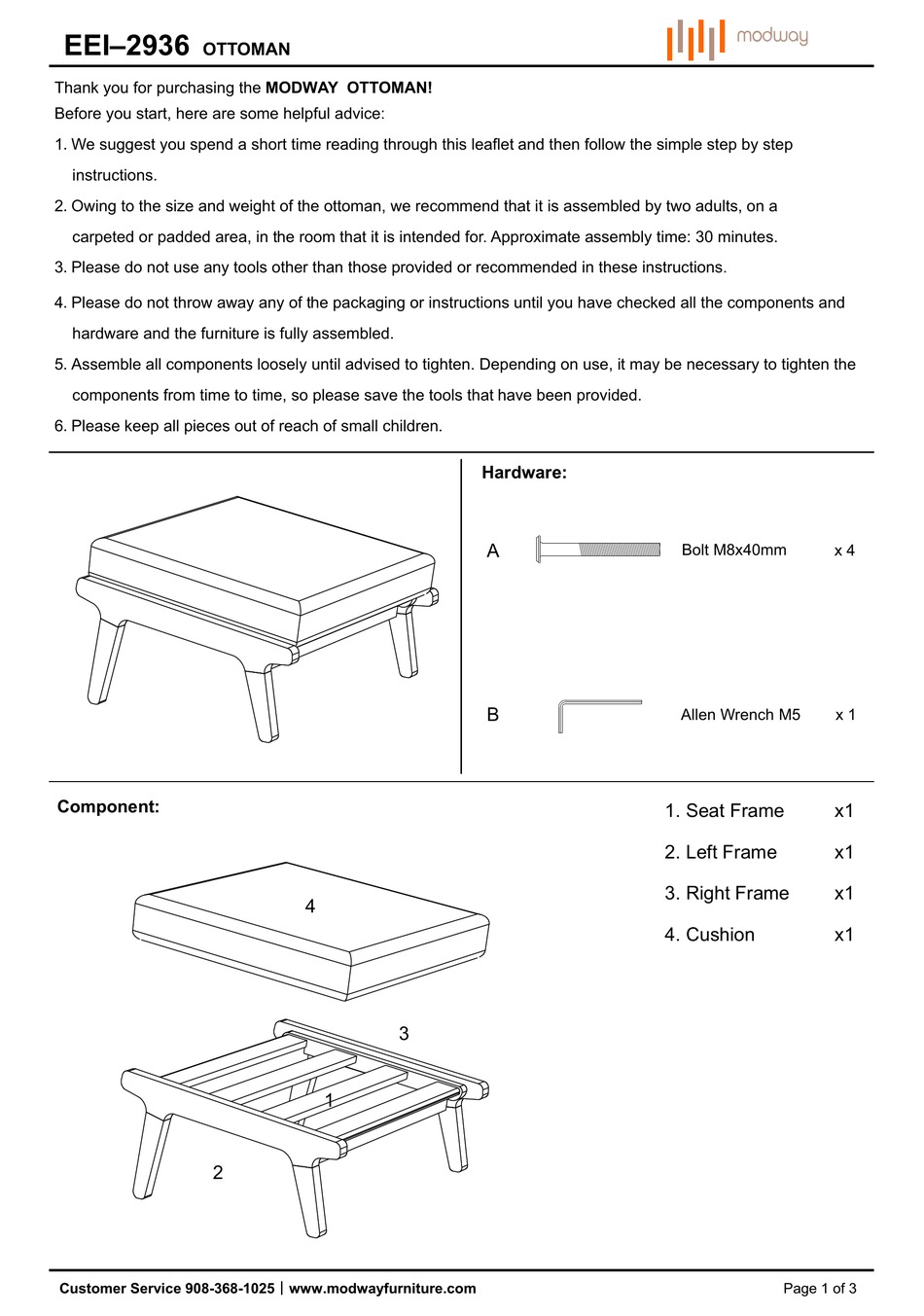 MODWAY EEI2936 QUICK START MANUAL Pdf Download ManualsLib