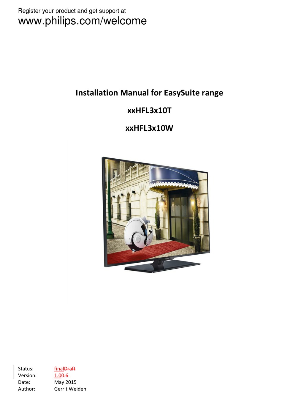 PHILIPS EASYSUITE HFL3 10T SERIES INSTALLATION MANUAL Pdf Download