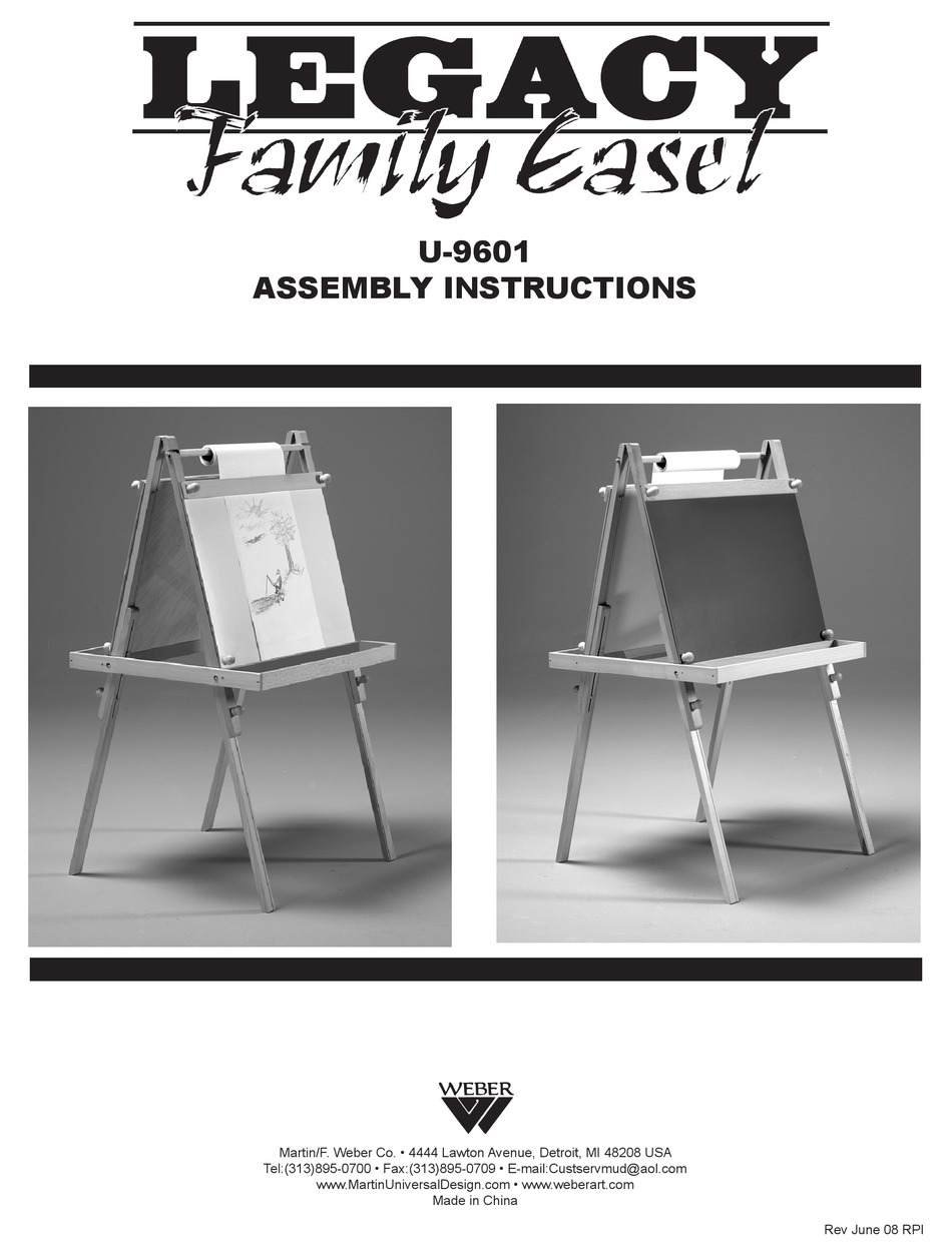 WEBER LEGACY FAMILY EASEL U9601 ASSEMBLY INSTRUCTIONS Pdf Download
