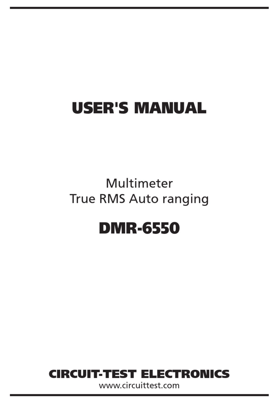 CIRCUIT-TEST DMR-6550 USER MANUAL Pdf Download | ManualsLib