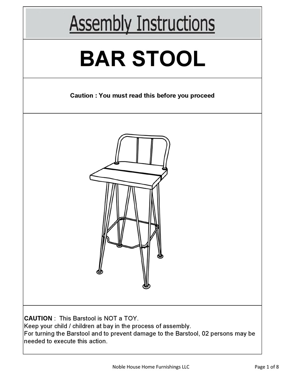 NOBLE HOUSE HOME FURNISHINGS 20483 ASSEMBLY INSTRUCTIONS MANUAL Pdf Download ManualsLib