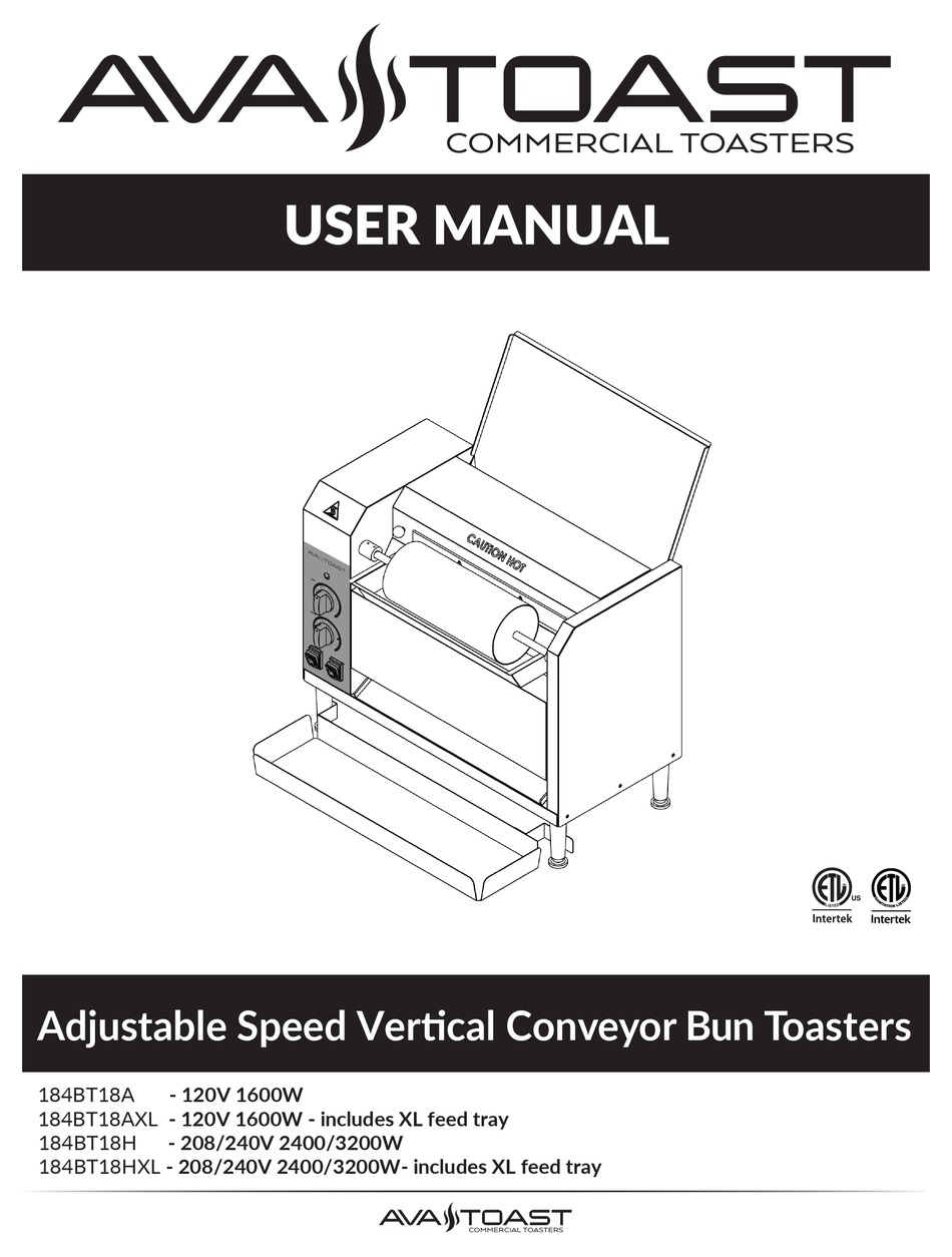 AVATOAST 184BT18A USER MANUAL Pdf Download ManualsLib