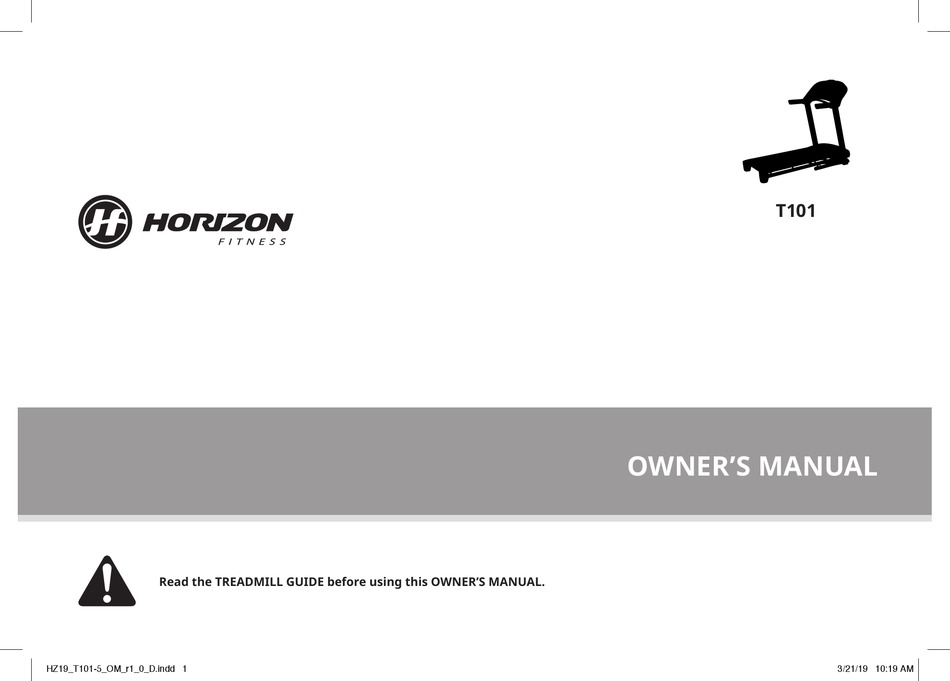 HORIZON FITNESS T101 OWNER