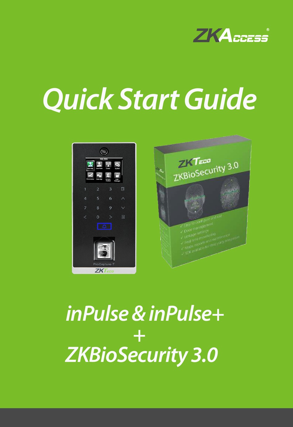 ZKACCESS INPULSE QUICK START MANUAL Pdf Download ManualsLib
