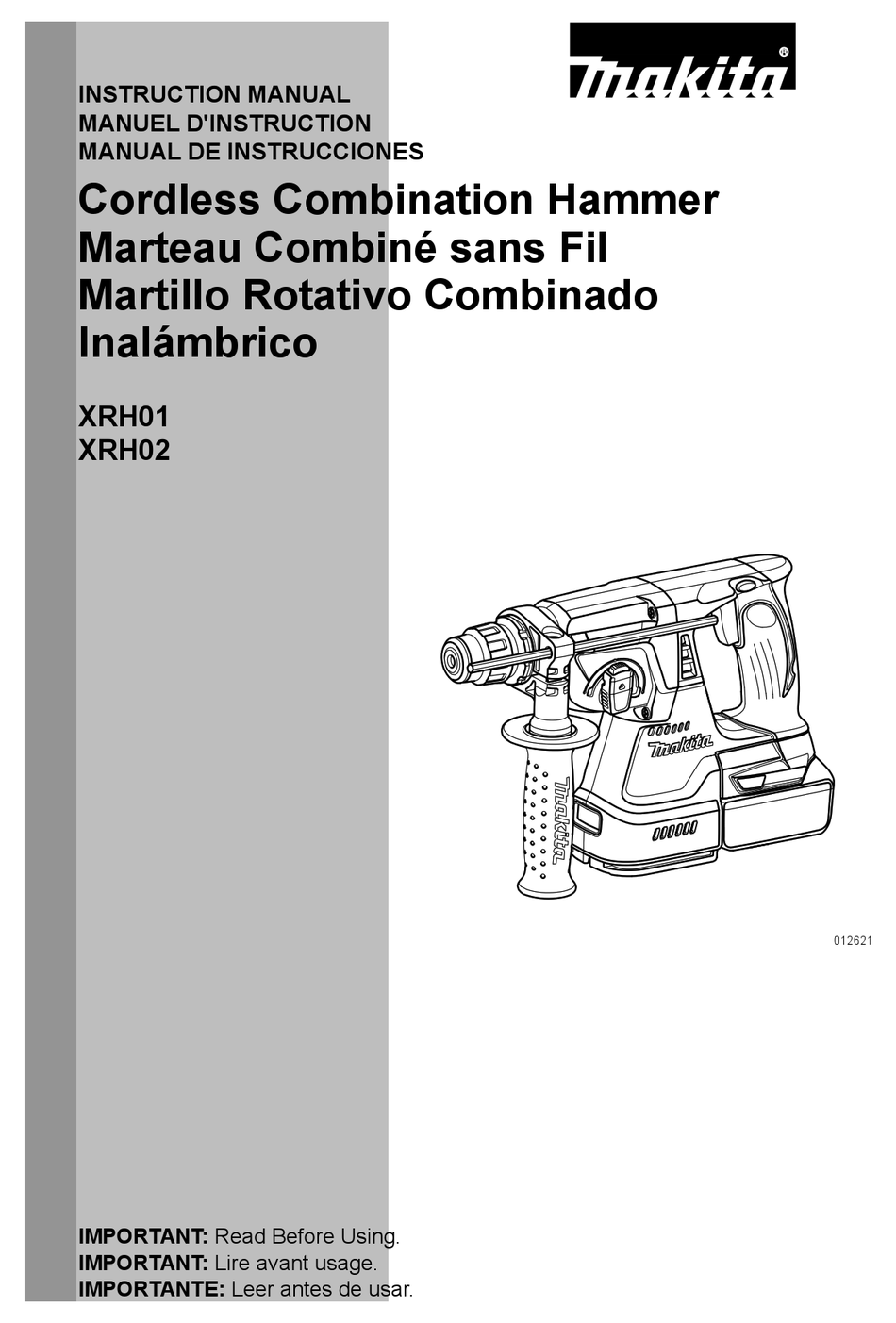 MAKITA XRH01 INSTRUCTION MANUAL Pdf Download ManualsLib