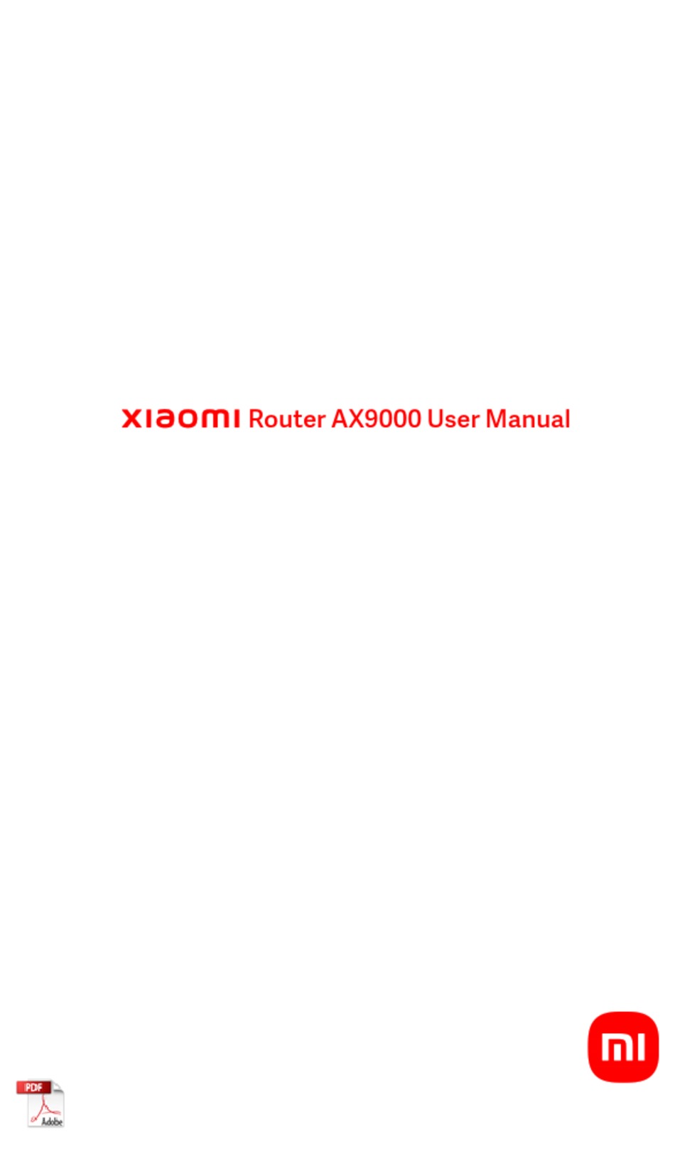 XIAOMI AX9000 USER MANUAL Pdf Download | ManualsLib