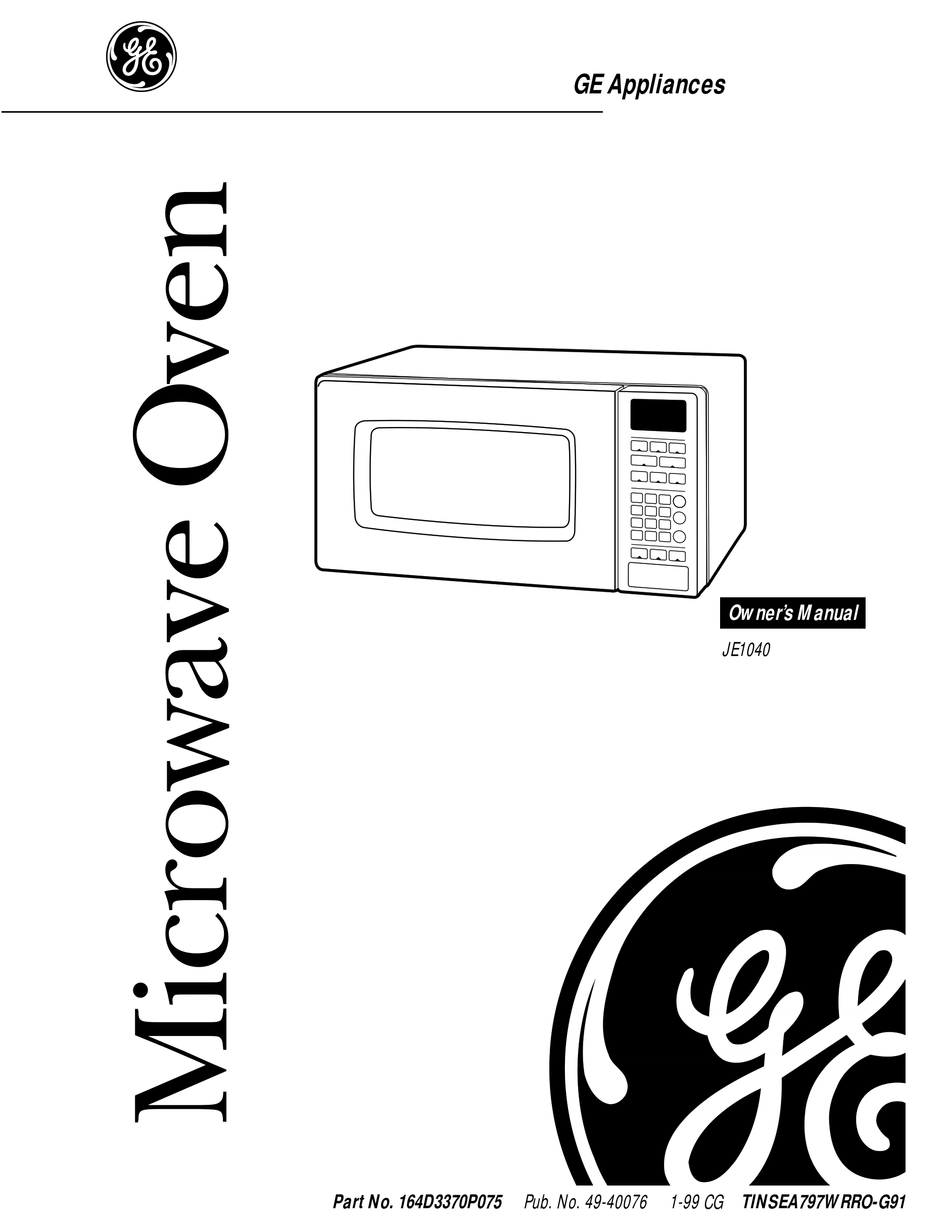 GE JE1040 OWNER'S MANUAL Pdf Download ManualsLib