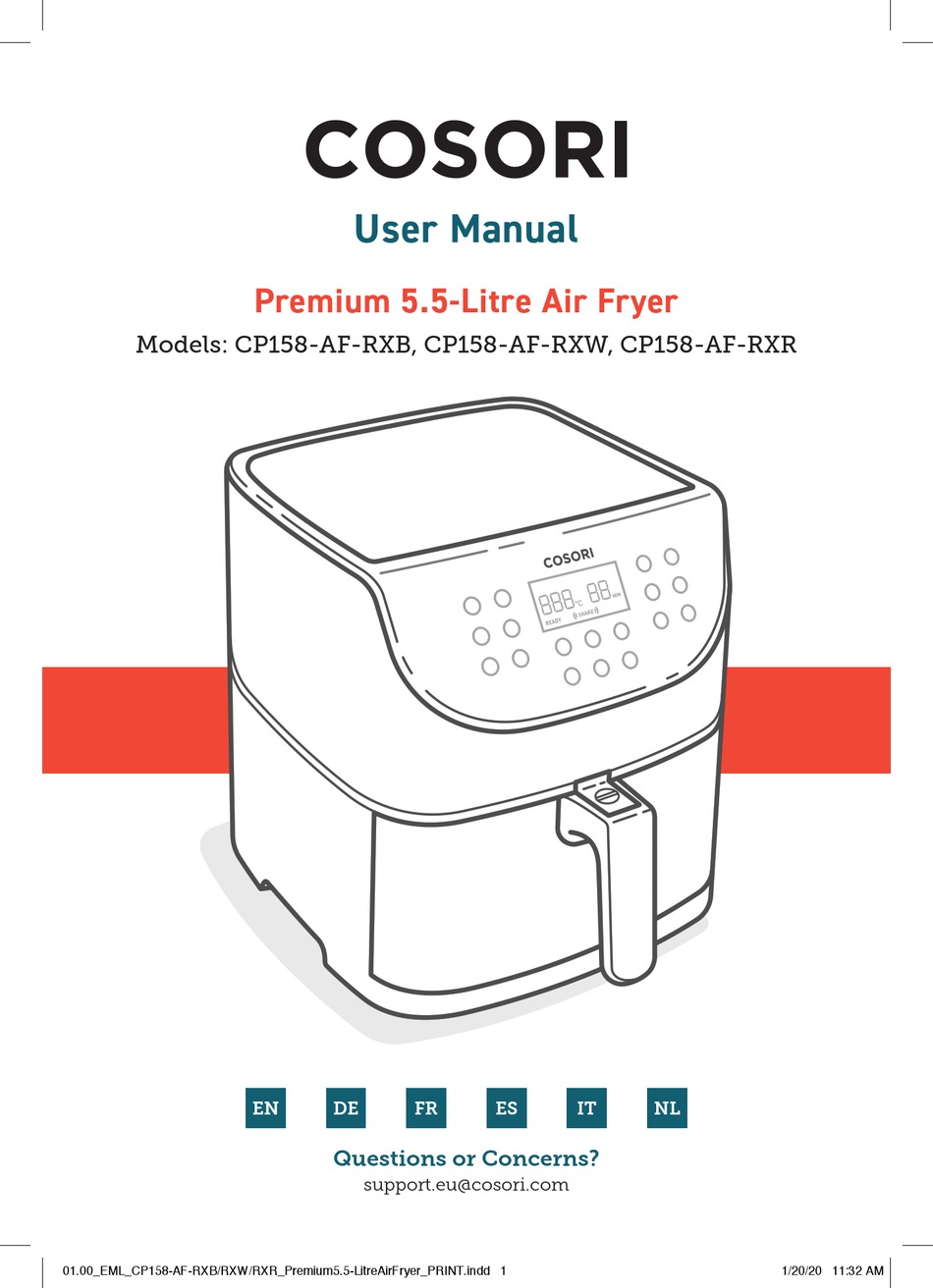 COSORI CP158AFRXB USER MANUAL Pdf Download ManualsLib