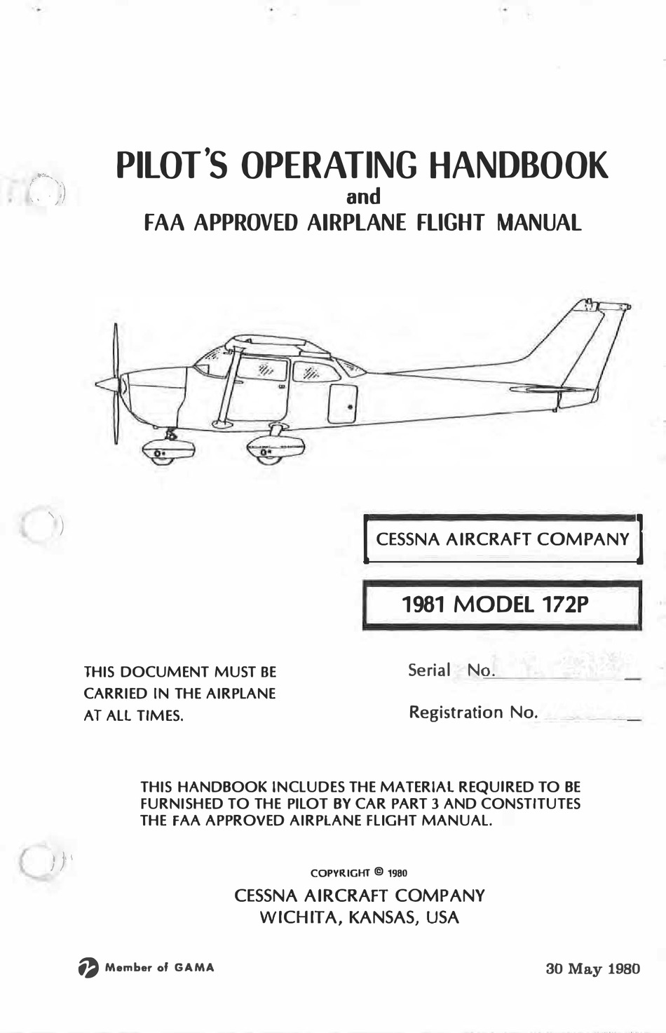 CESSNA 172P PILOT'S OPERATING HANDBOOK AND FLIGHT MANUAL Pdf Download