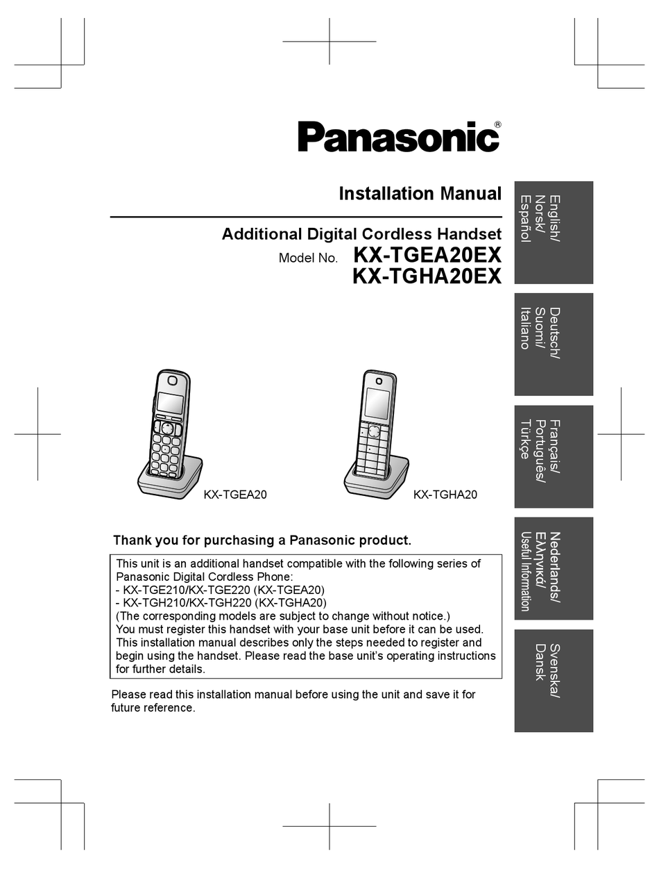 Kx Tgea20 Panasonic Manual