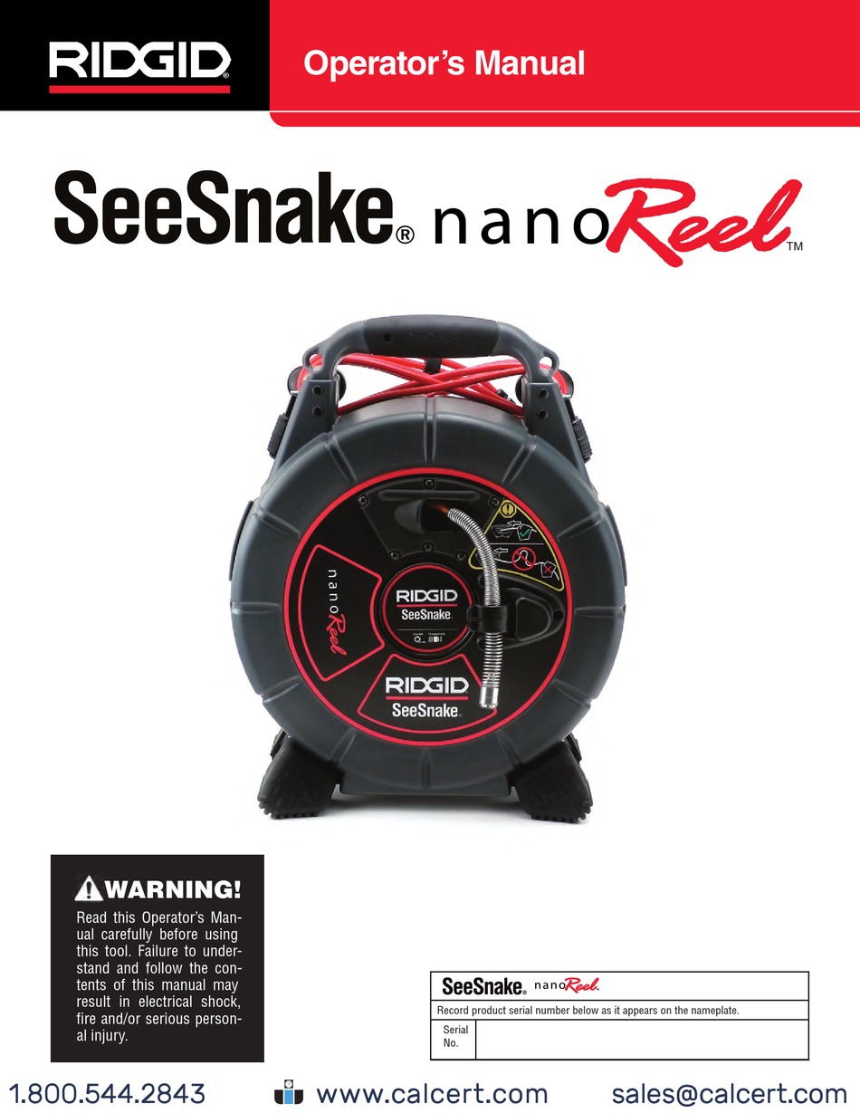 RIDGID SEESNAKE NANOREEL OPERATOR'S MANUAL Pdf Download ManualsLib