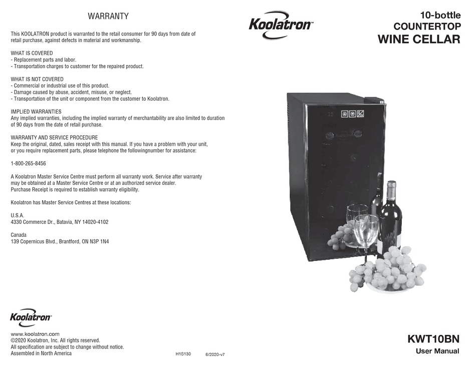 KOOLATRON KWT10BN USER MANUAL Pdf Download ManualsLib