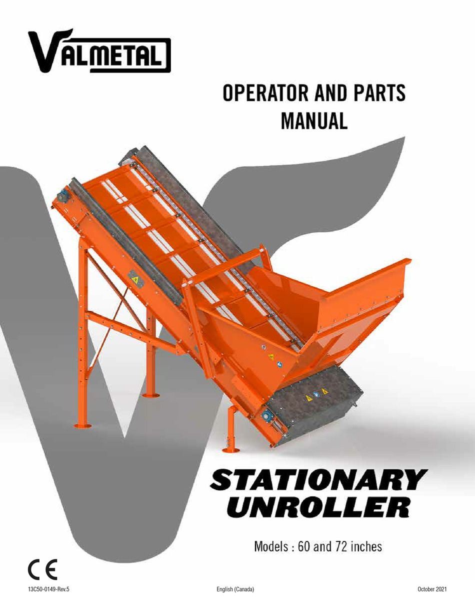 VALMETAL STATIONARY UNROLLER OPERATOR AND PARTS MANUAL Pdf Download