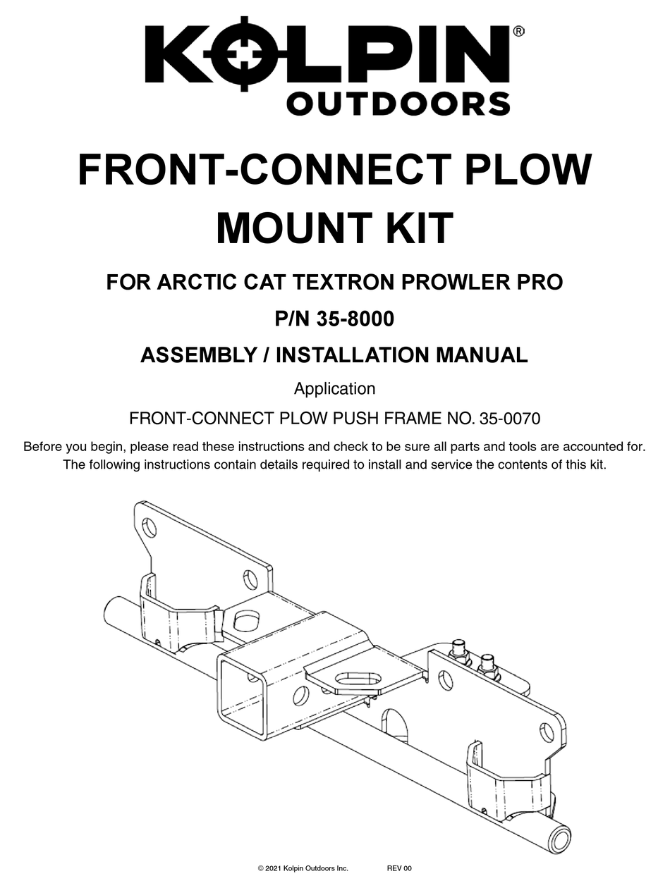 KOLPIN OUTDOORS FRONTCONNECT PLOW MOUNT KIT ASSEMBLY & INSTALLATION