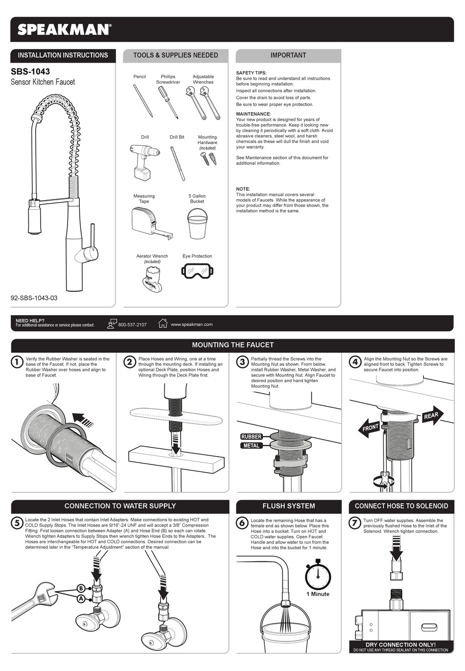 SPEAKMAN SBS1043 INSTALLATION INSTRUCTIONS Pdf Download ManualsLib