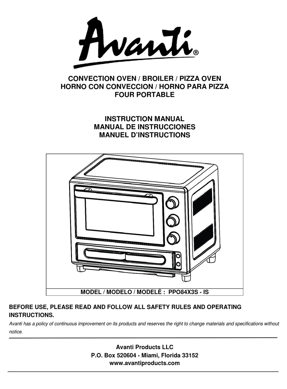 AVANTI PPO84X3SIS INSTRUCTION MANUAL Pdf Download ManualsLib