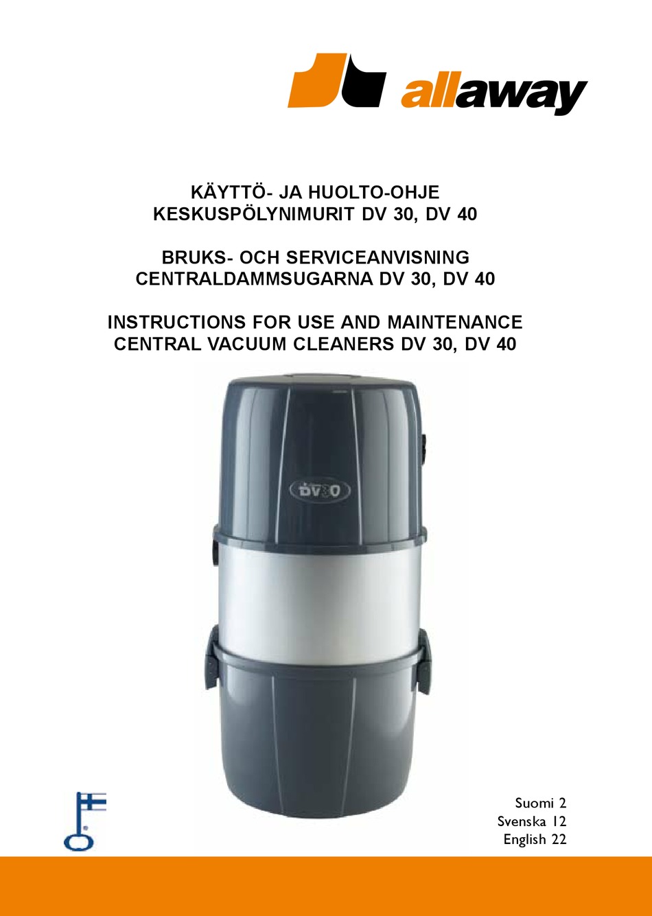 ALLAWAY DV 30 INSTRUCTIONS FOR USE AND MAINTENANCE MANUAL Pdf Download